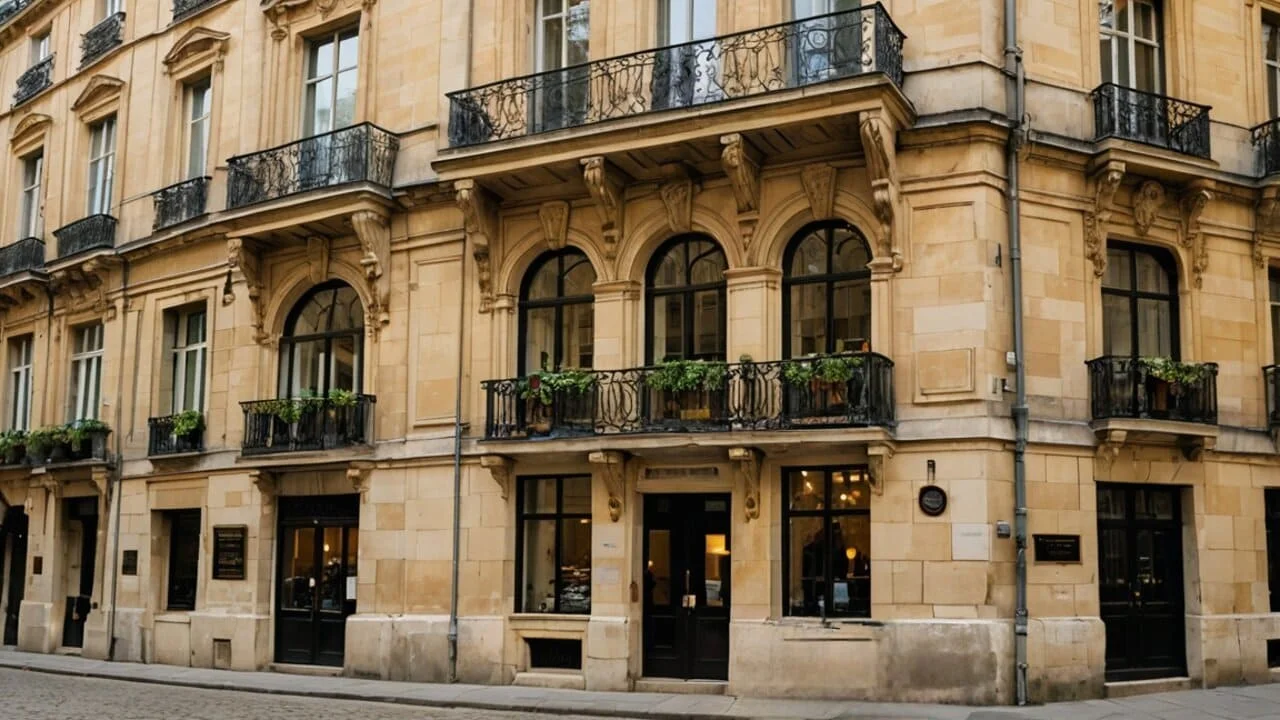 Façade d’un immeuble ancien rénové dans un centre historique français, éligible à la Loi Malraux – symbole de l’immobilier de prestige
