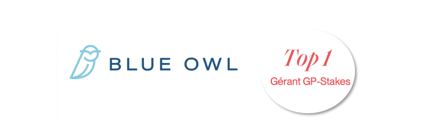 Logo de Blue Owl, premier gérant mondial en GP Stakes private equity