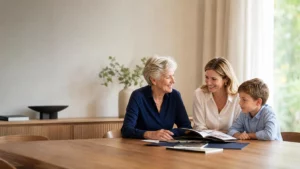 Assurance-vie et succession : une famille prépare la transmission de son patrimoine avec un conseiller en gestion de patrimoine indépendant.