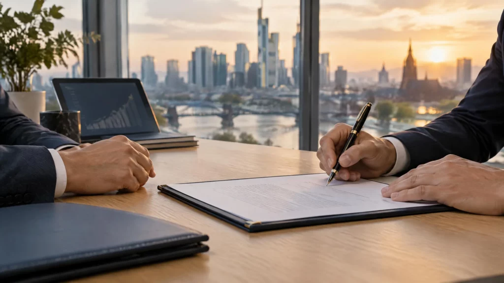 Direct lending : signature d'un contrat de prêt entre un fonds de dette privée et une entreprise européenne