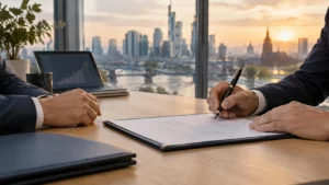 Direct lending : signature d'un contrat de prêt entre un fonds de dette privée et une entreprise européenne